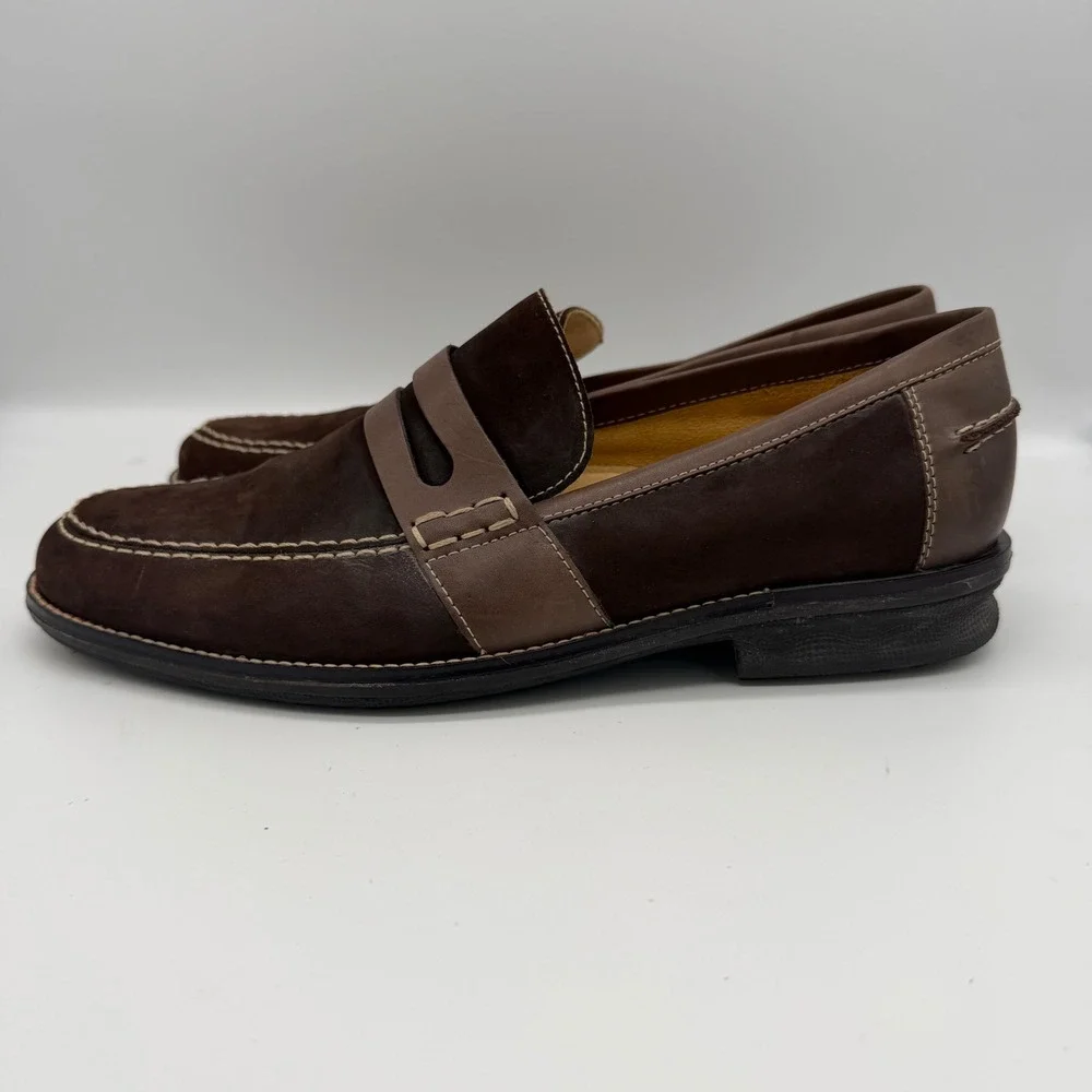 Sandro Moscoloni Mens Brown Suede Leather Penny‎ Loafers Size 10D 6060 LV Brazil